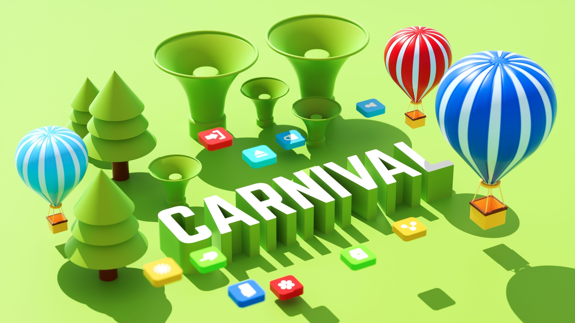 Green Background Carnival Festival Concept
